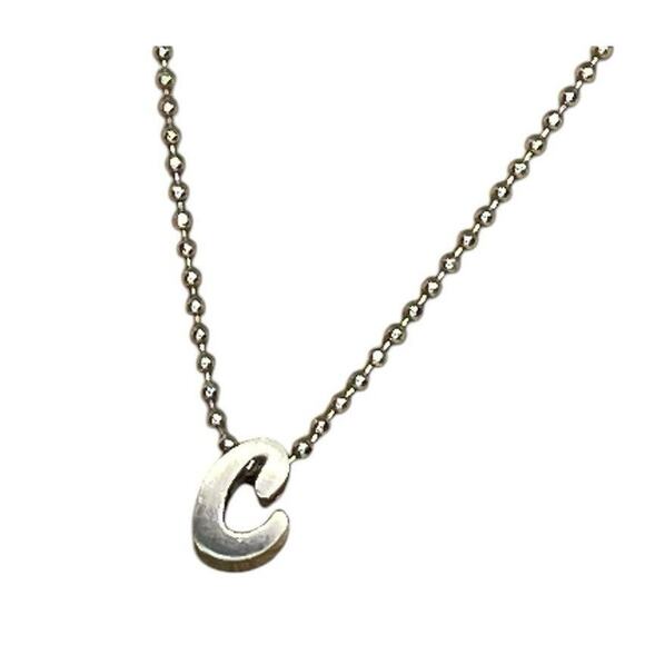 Alex Woo Sterling Silver ‘C’ Initial Pendant Necklace NY Designer Luxury Fashion - Picture 12 of 16